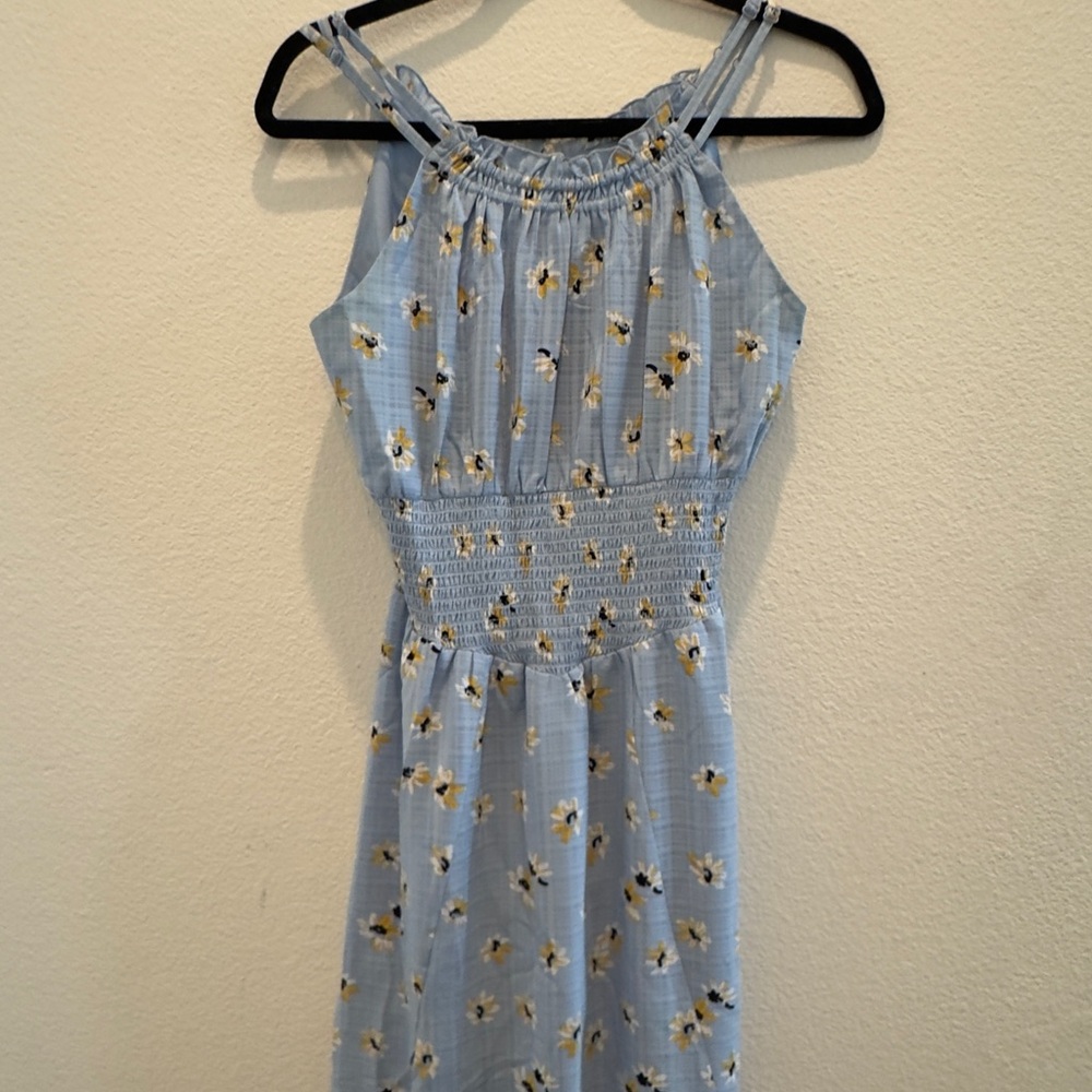 Petite Studio Light Blue Floral Midi Dress